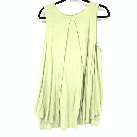 Soft Surroundings Layered Hem Tank Top Womens Size Large Light Green Scoop Neck - Picture 2 of 6